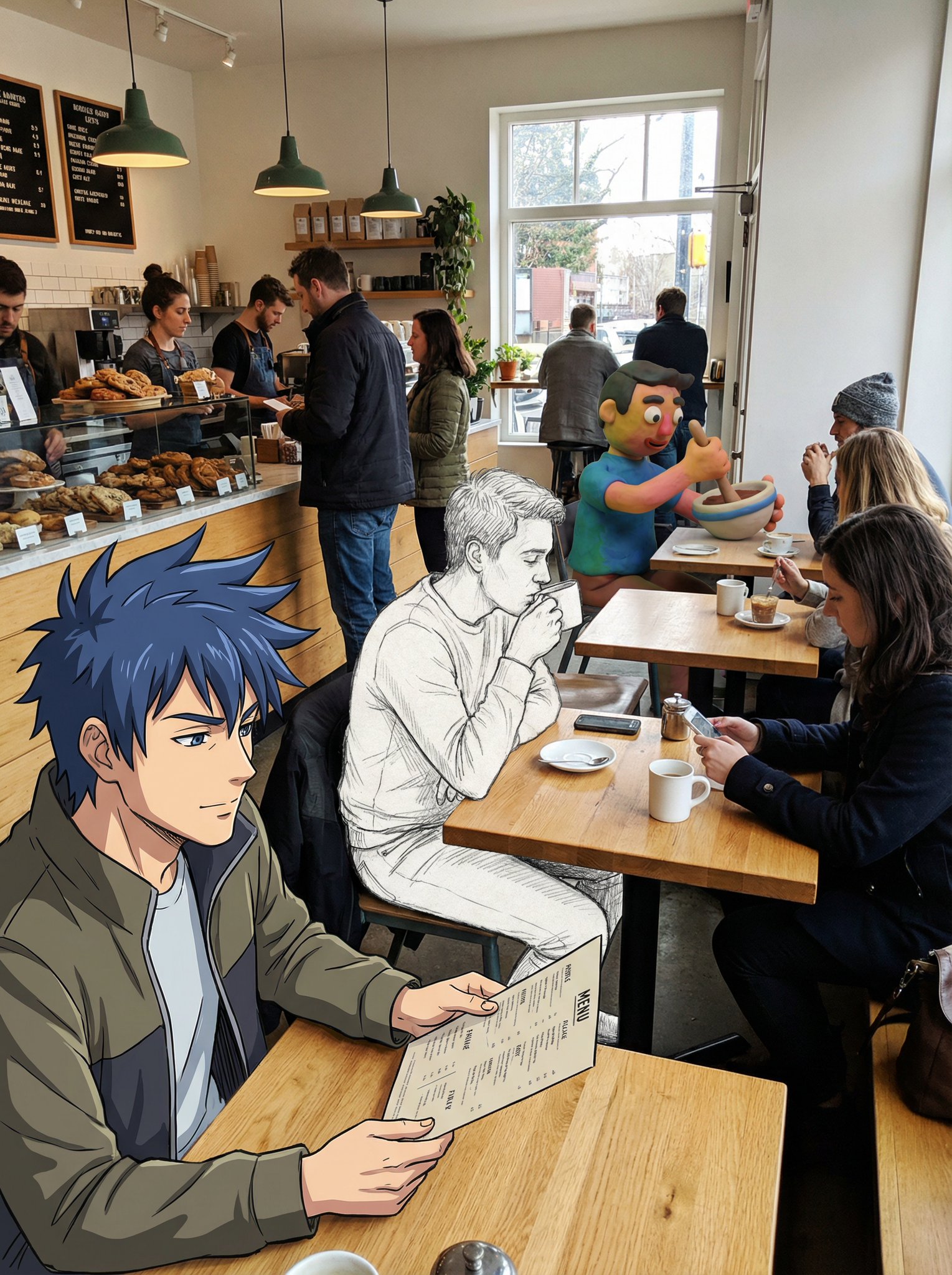 Anime Cafe Scene